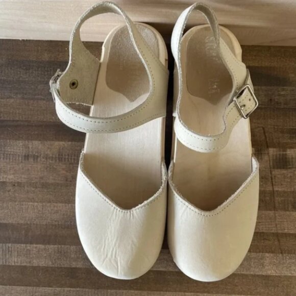 Sandgrens Clogs Nude Mary Janes Sz 37.5 US 7 $200 - Picture 8 of 9